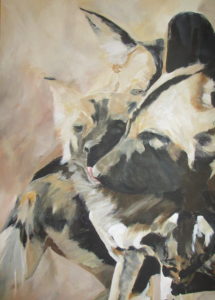 Wild dogs painted by South African Artist Jeremy Van der want