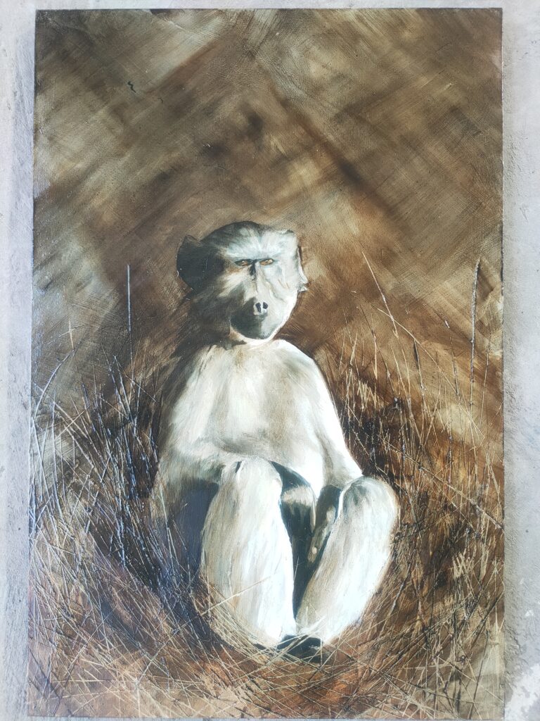 Self portrait baboon by South African Artist Jeremy Van Der want